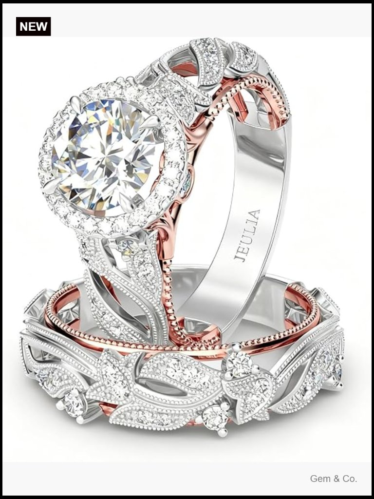4ct Openwork Wedding Ring Set 925 Sterling Silver Halo Engagement Band